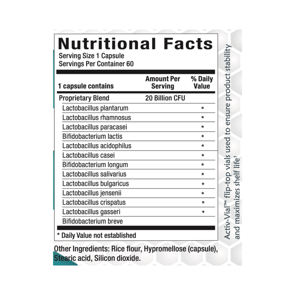 Nature's Women's Restorative Probiotic product label on a white background