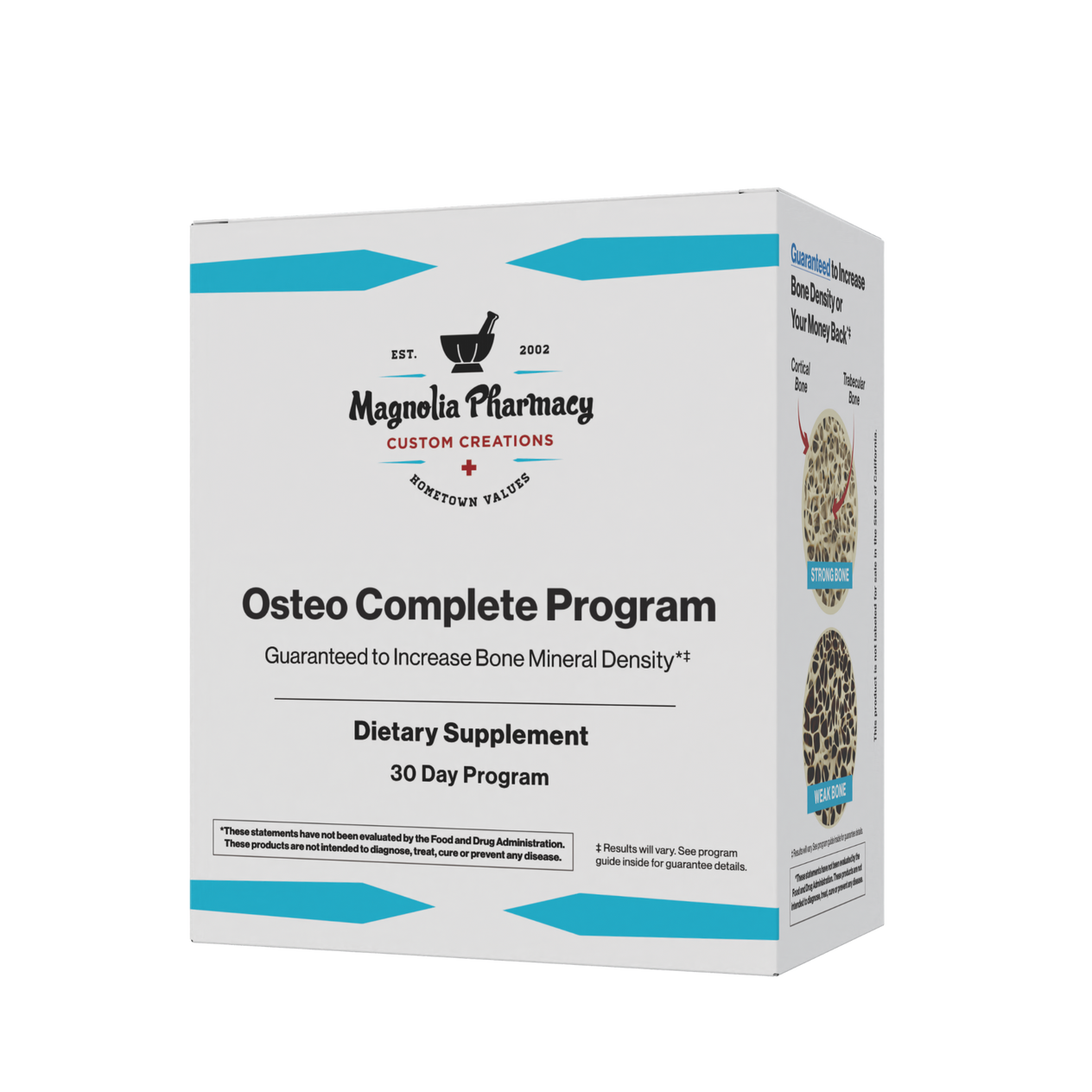 Supplement package from Magnolia Pharmacy on a white background