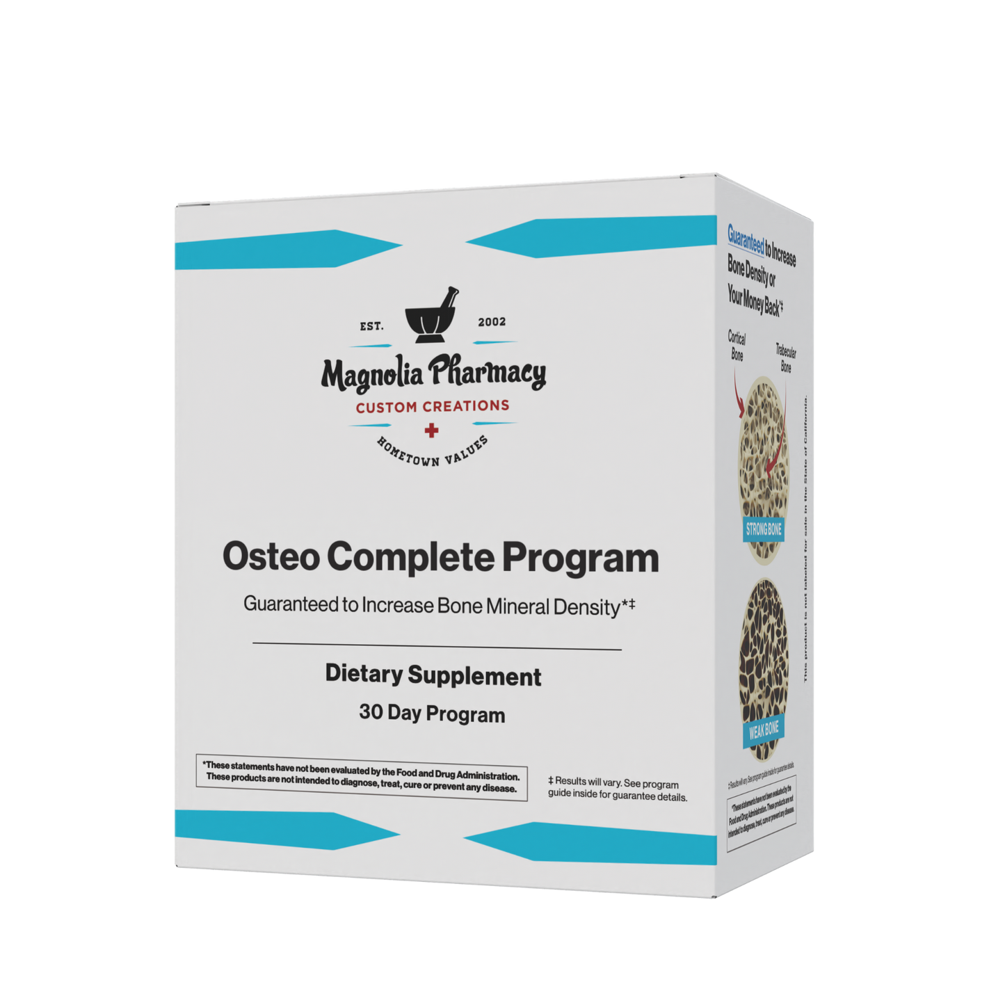 Supplement package from Magnolia Pharmacy on a white background