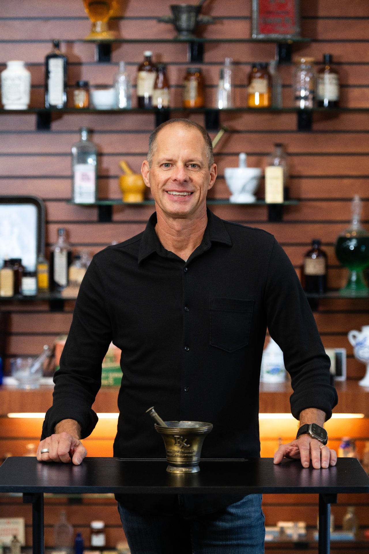 Steve Hoffart, PharmD, founder of Magnolia Pharmacy, in the pharmacy